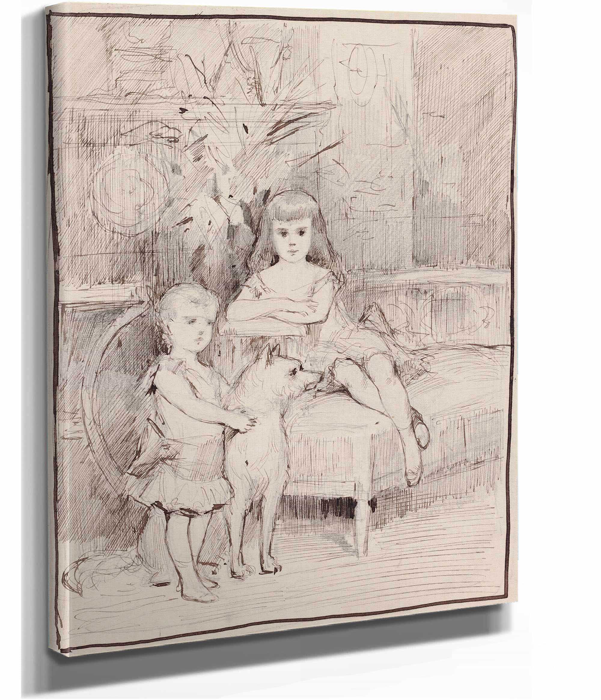 Study Michael And Xenia Children Of Alexander Iii by Albert Edelfelt