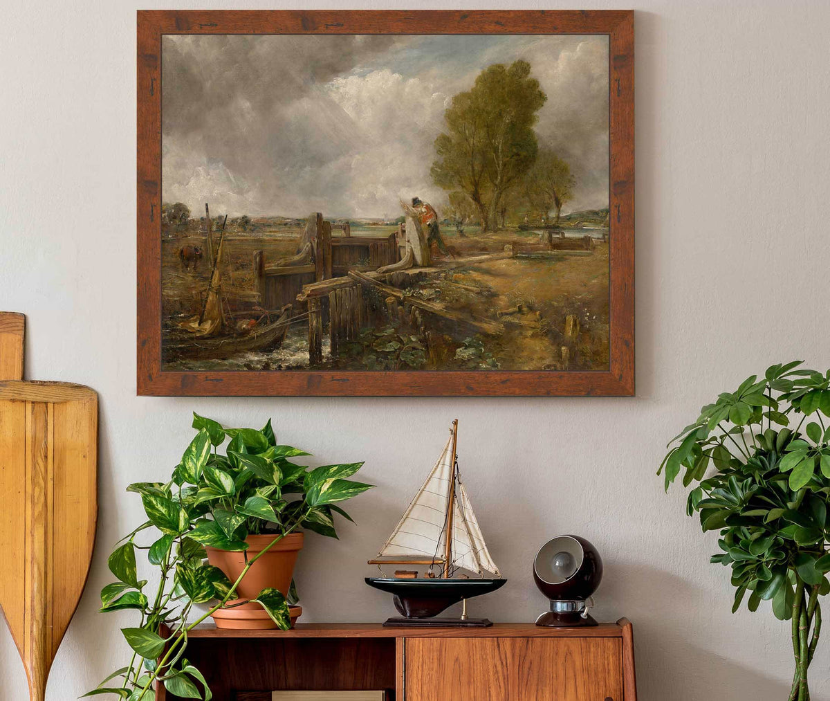 Study Of A Boat Passing A Lock by John Constable