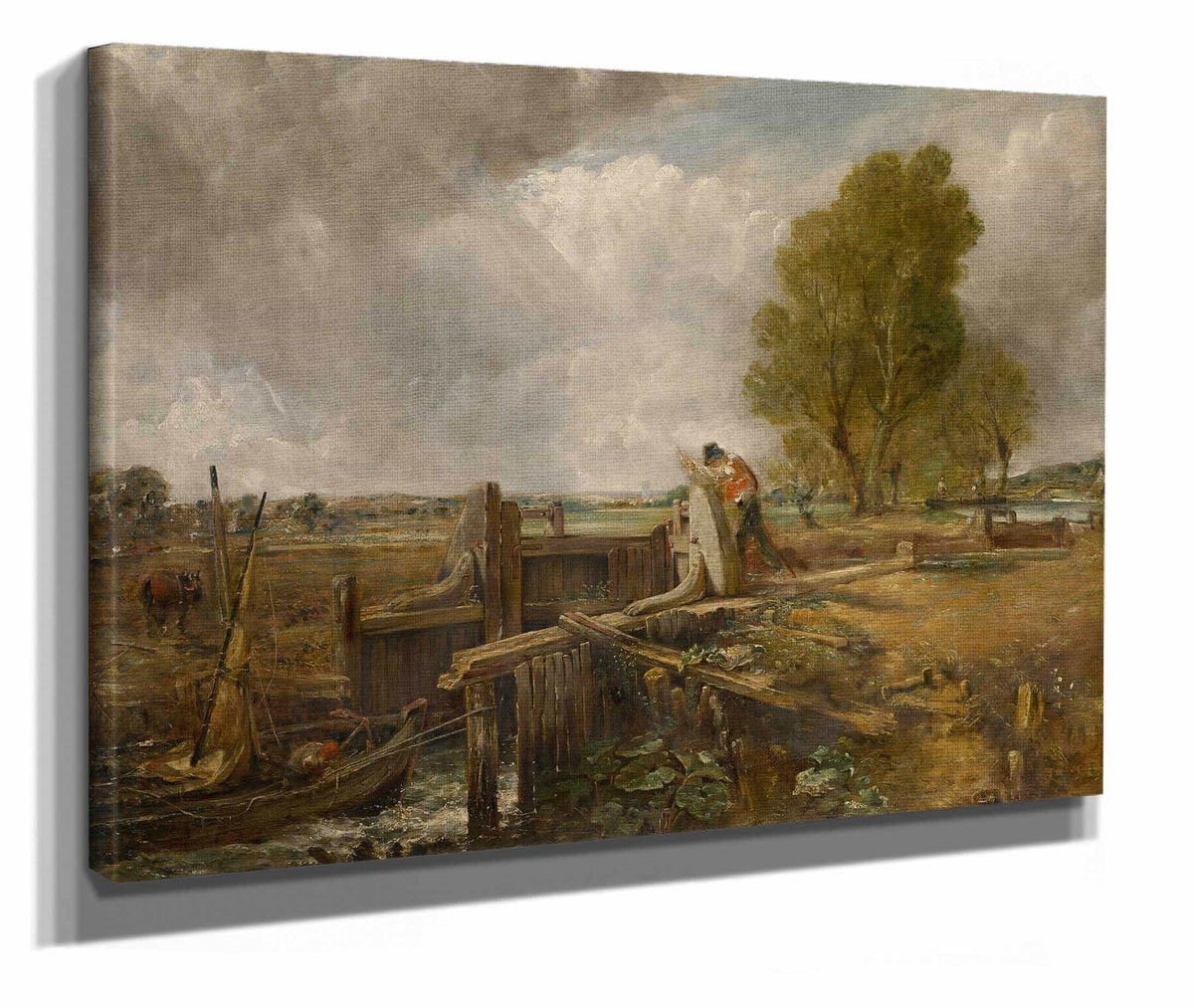 Study Of A Boat Passing A Lock by John Constable