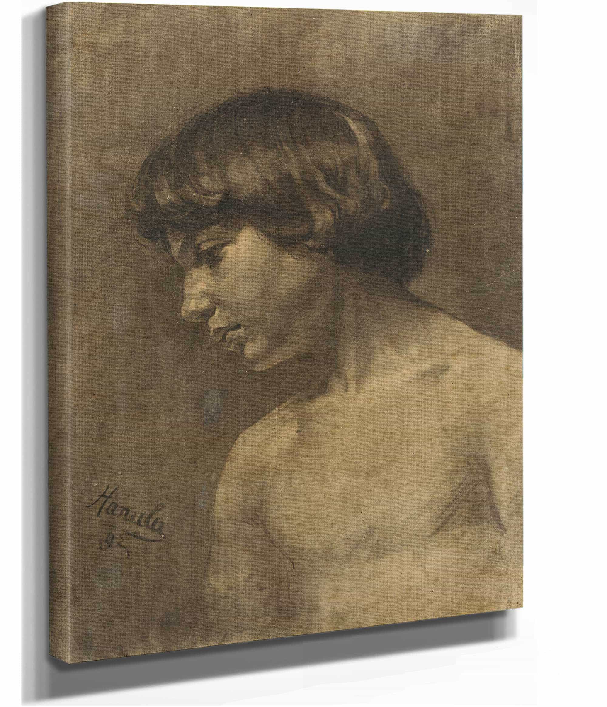Study Of A Boys Head by Jozef Hanula