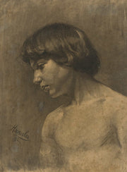 Study Of A Boys Head by Jozef Hanula