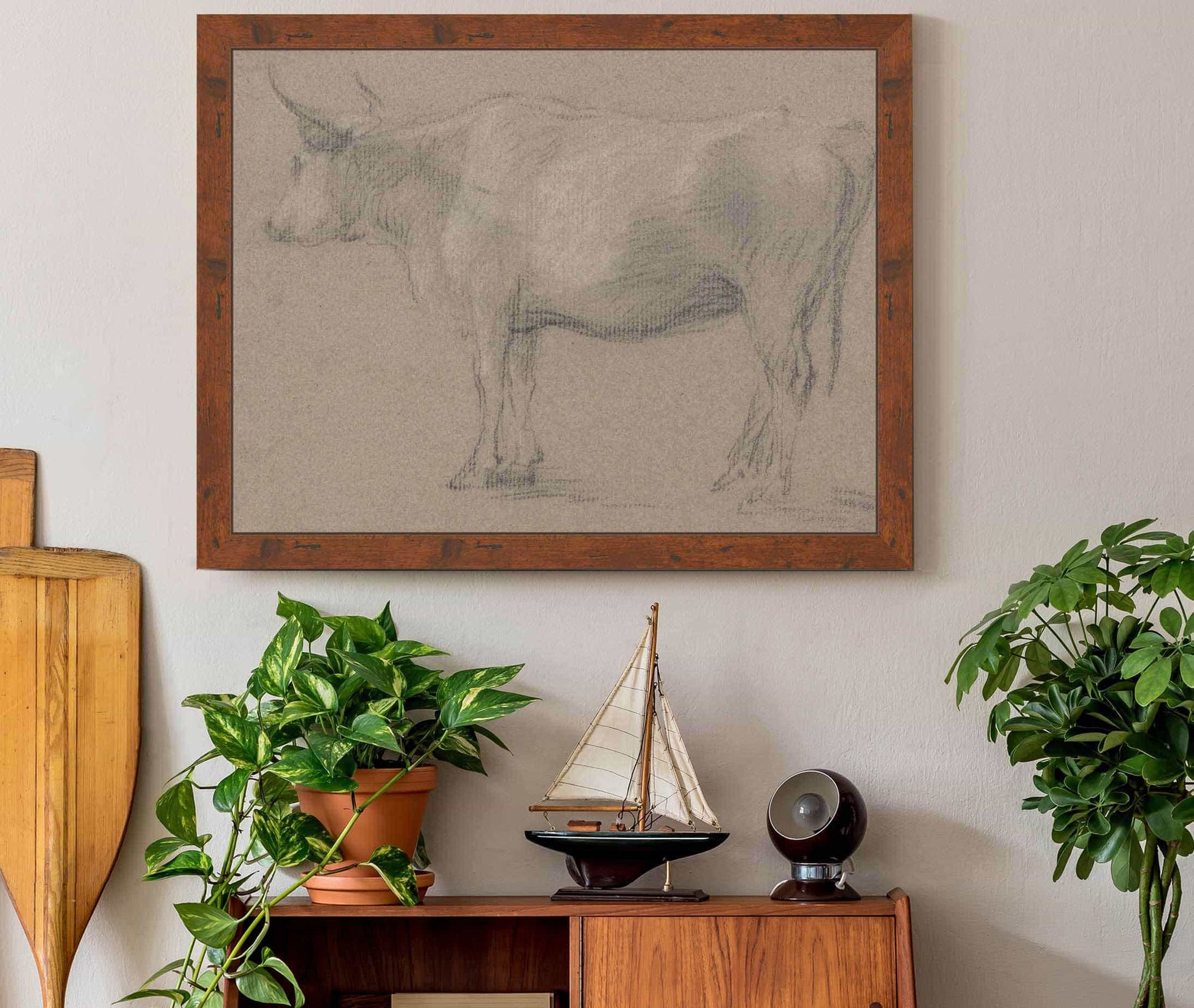 Study Of A Cow Between And by Thomas Gainsborough