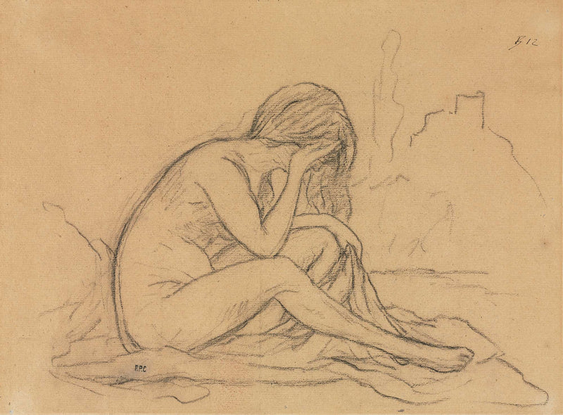 Study Of A Female Nude Possibly For An Unrealized Allegorical Painting Recto S by Pierre Puvis De Chavannes
