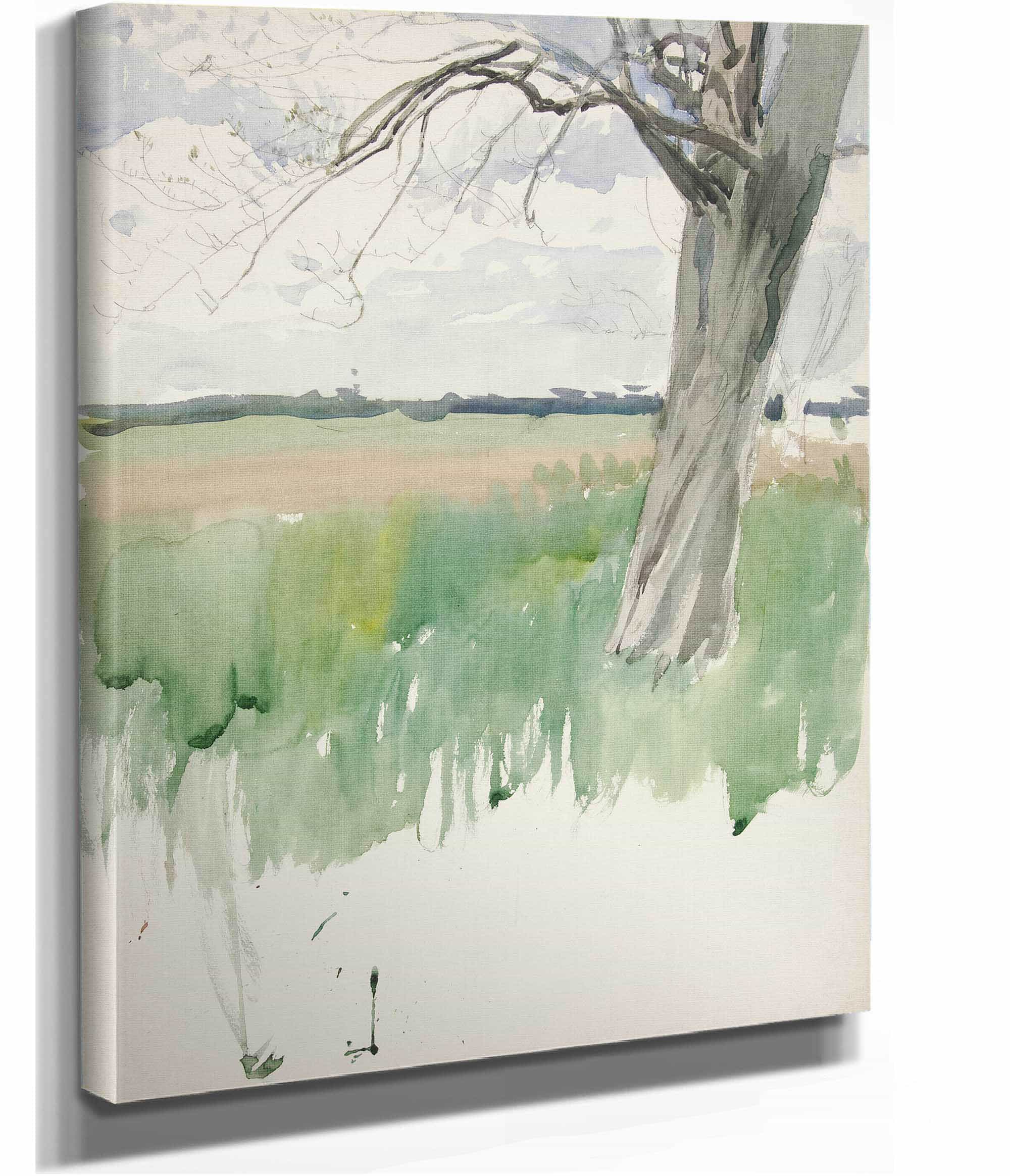 Study Of A Field And Tree by Edwin Austin Abbey