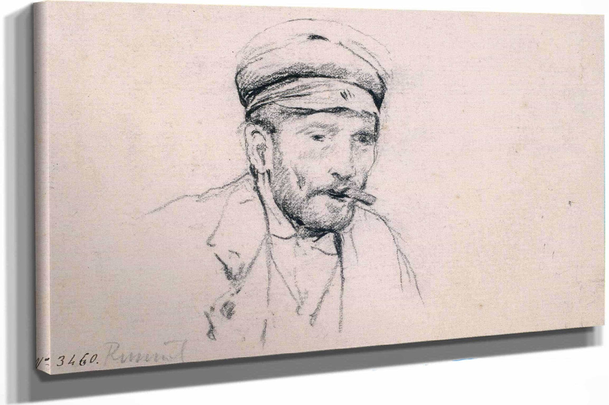 Study Of A Male Head  by Santiago Rusinol