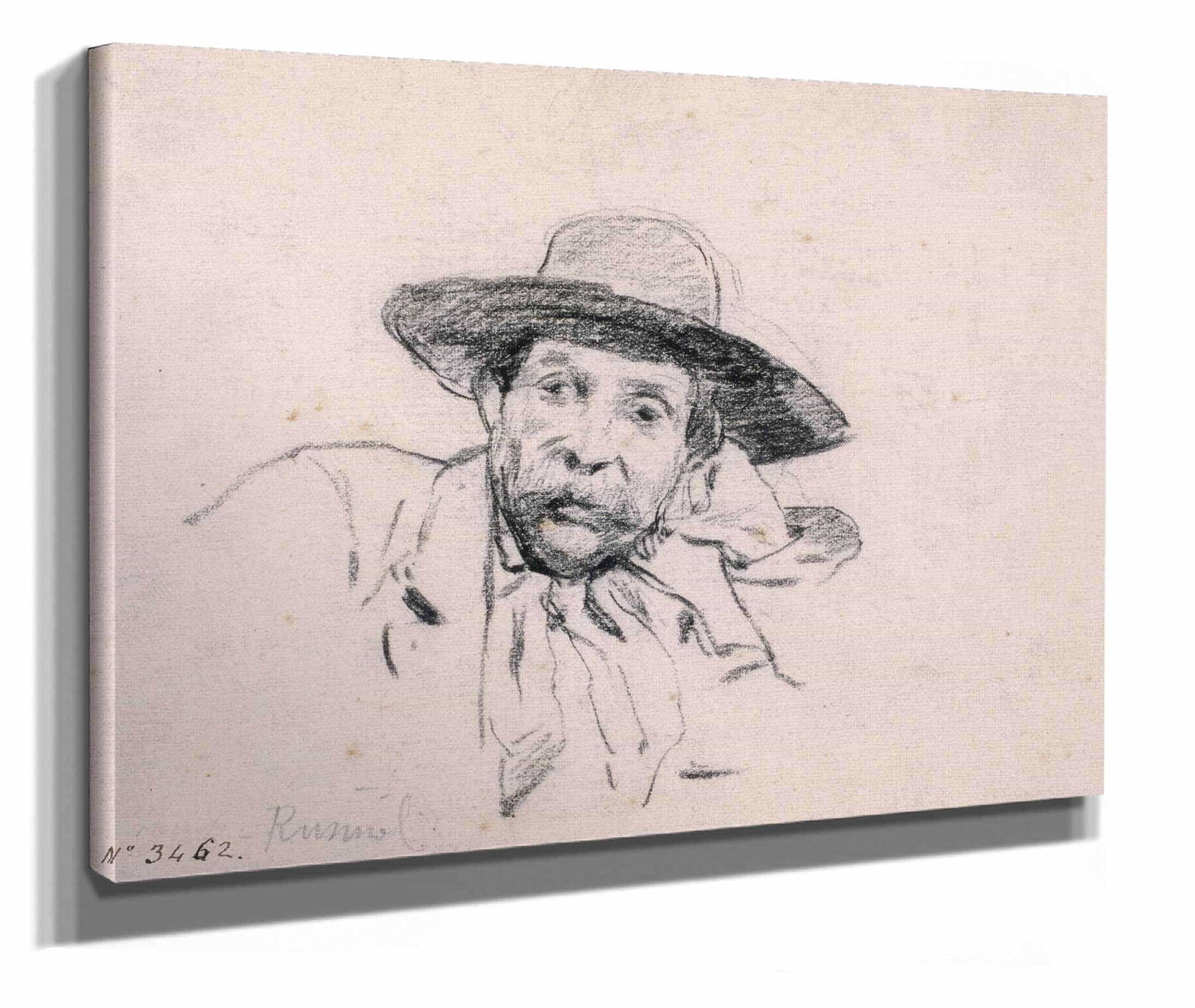 Study Of A Male Head  by Santiago Rusinol