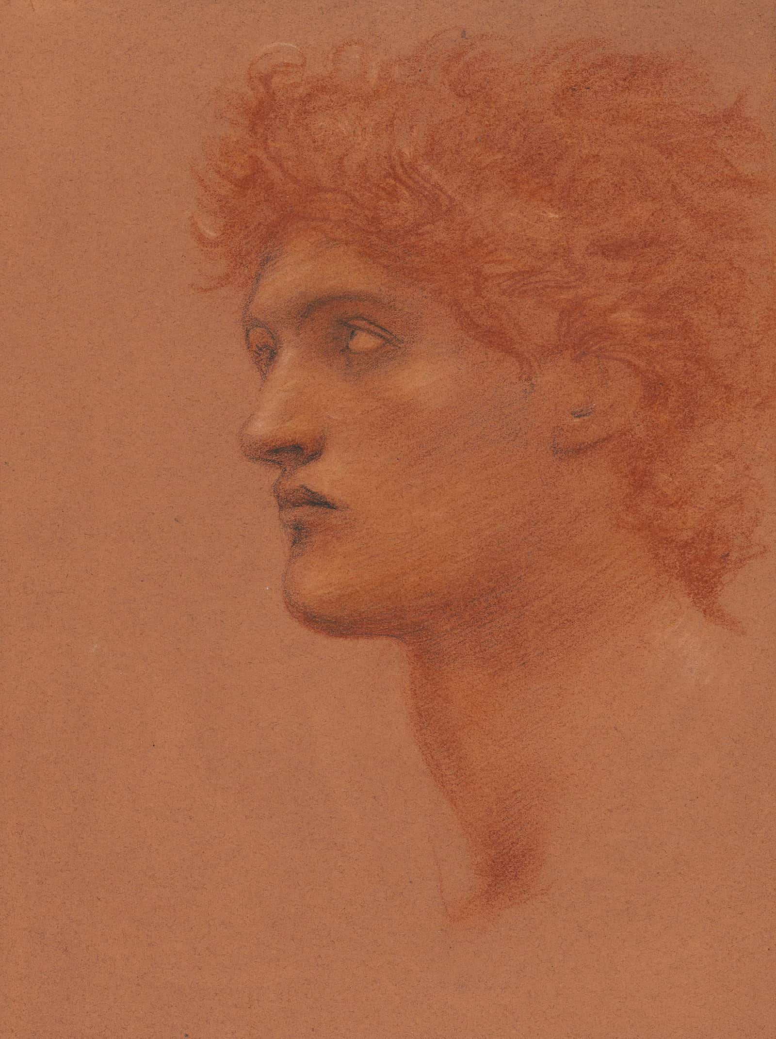Study Of A Male Head In Profile For Perseus In The Call Of Perseus by Sir Edward Coley Burne Jones