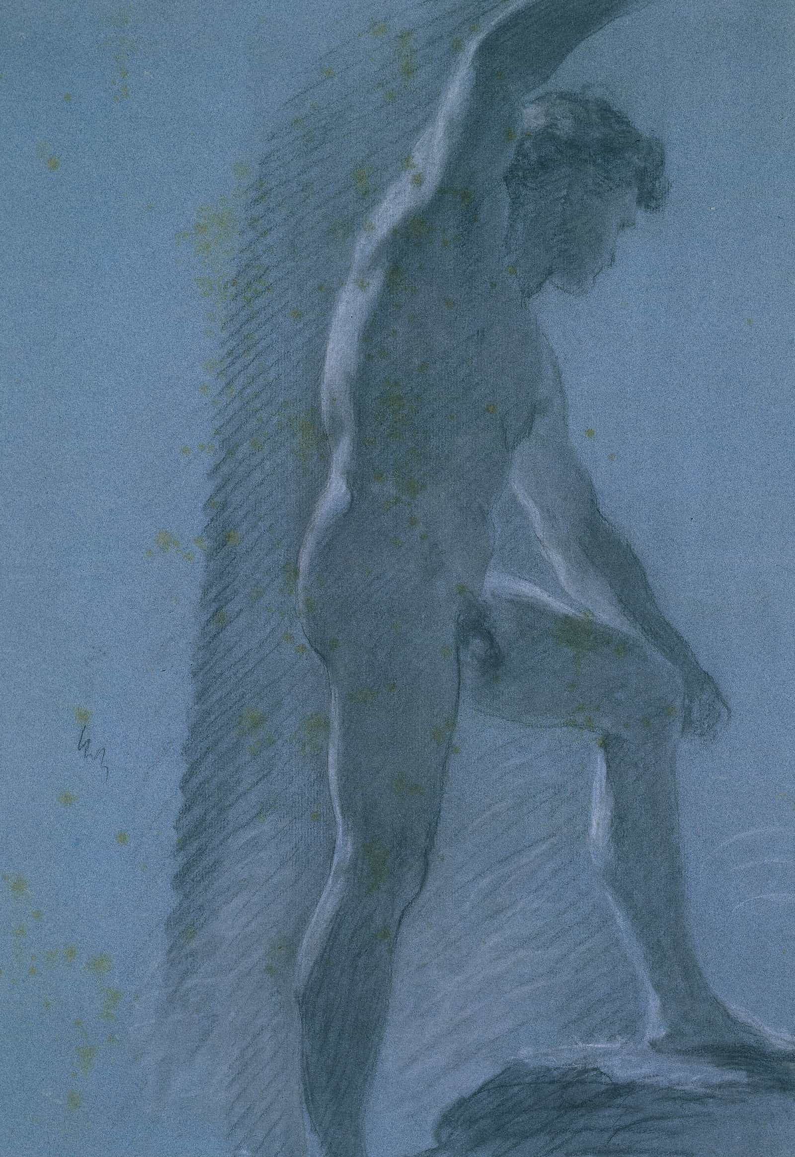 Study Of A Male Nude Verso by Pierre Paul Prudhon