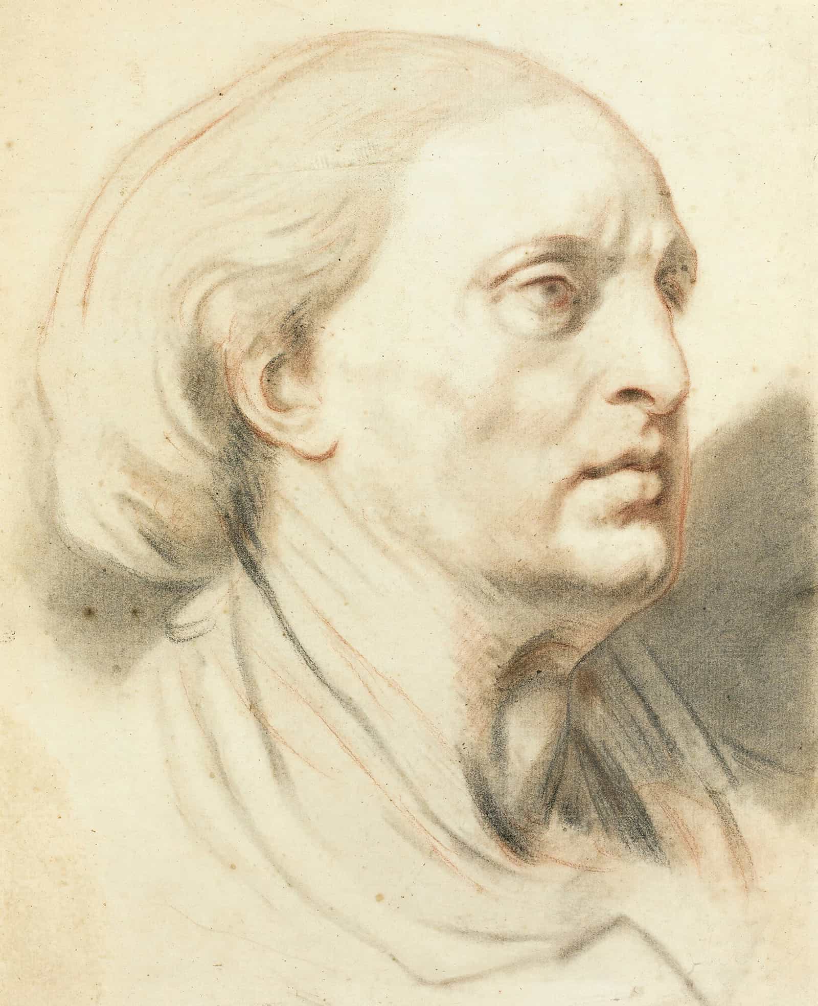 Study Of A Mans Head by Jean Baptiste Greuze