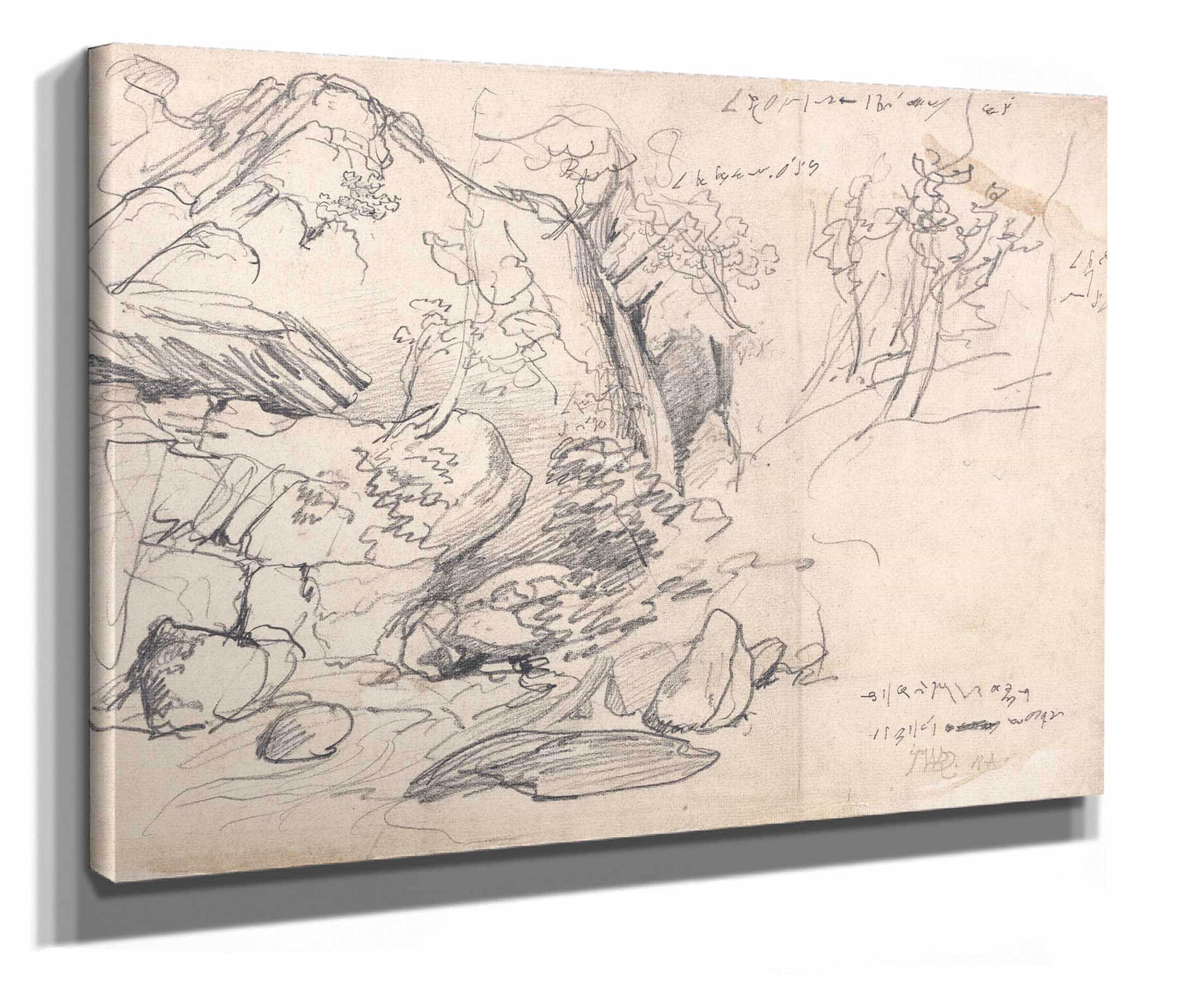 Study Of A Mountain With Trees by James Ward
