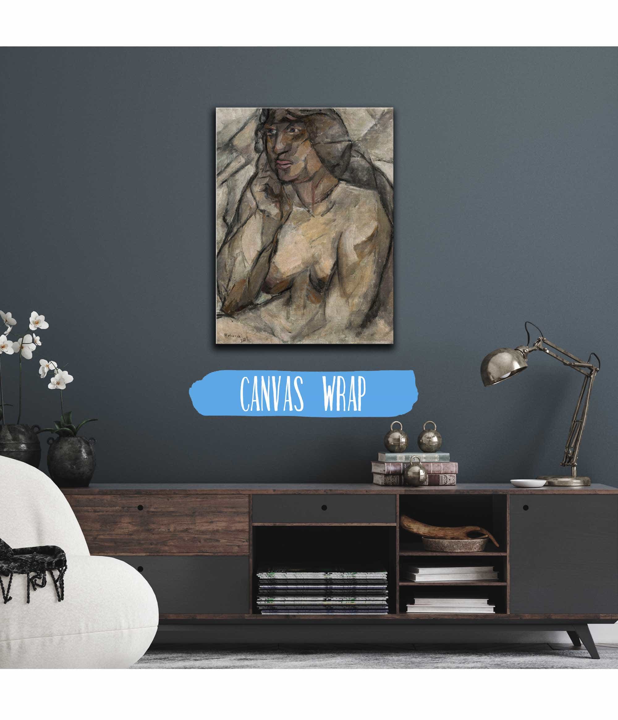Study Of A Nude Female Half Nude by Tadeusz Makowski