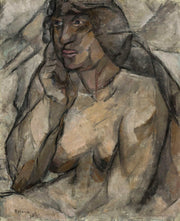 Study Of A Nude Female Half Nude by Tadeusz Makowski