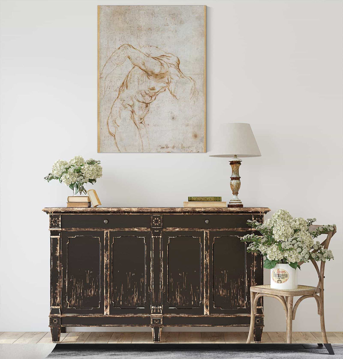 Study Of A Nude Male Figure   by Raphael