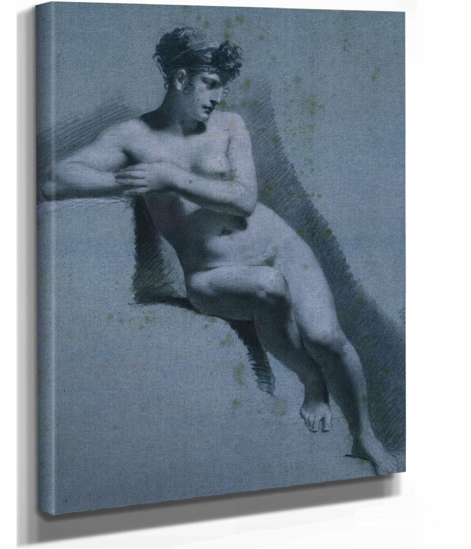 Study Of A Nude Woman Seated Looking To The Right Recto by Pierre Paul Prudhon