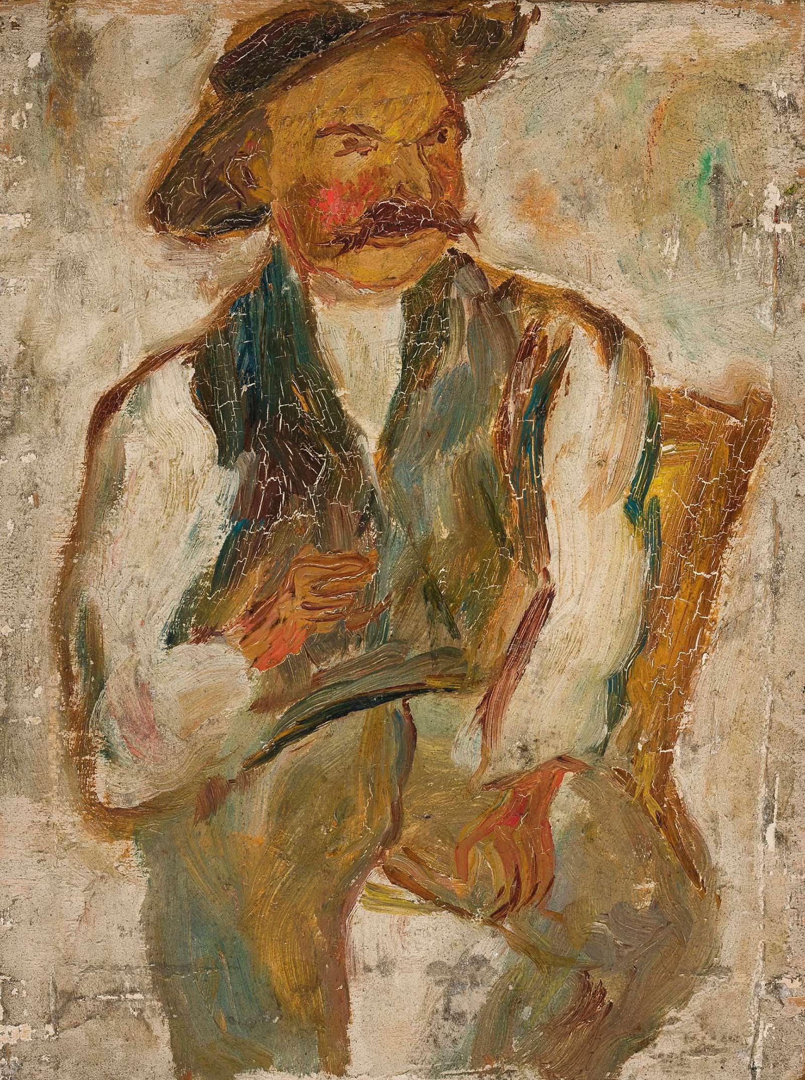 Study Of A Peasant In A Hat by Tadeusz Makowski