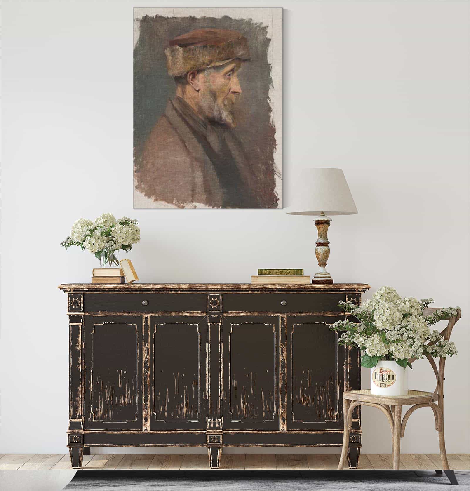 Study Of A Poor Old Man In A Fur Cap   by Ladislav Mednyanszky