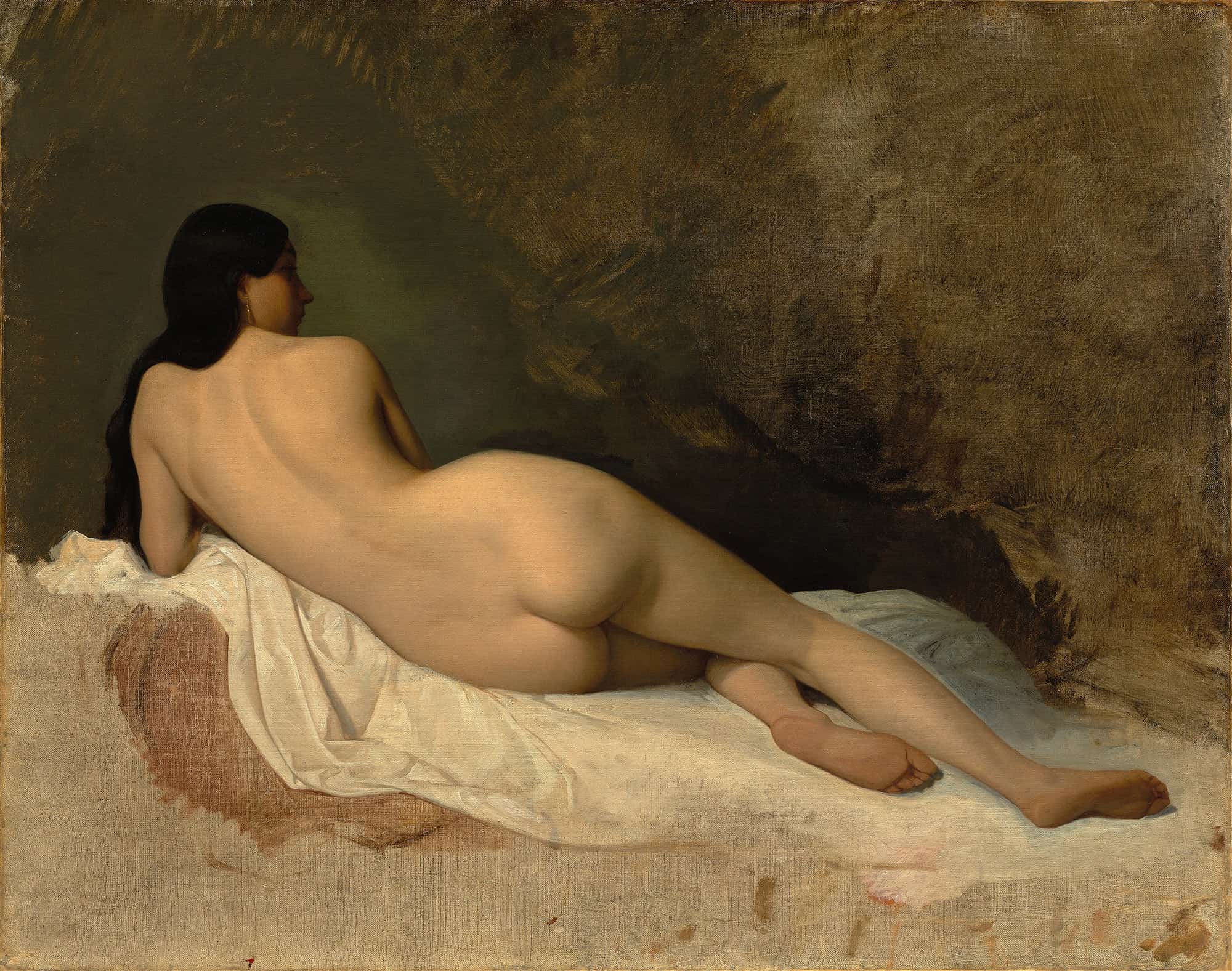 Study Of A Reclining Nude by Isidore Pils