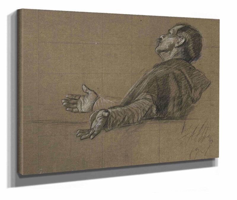 Study Of A Robed Figure For The Quest Of The Holy by Edwin Austin Abbey