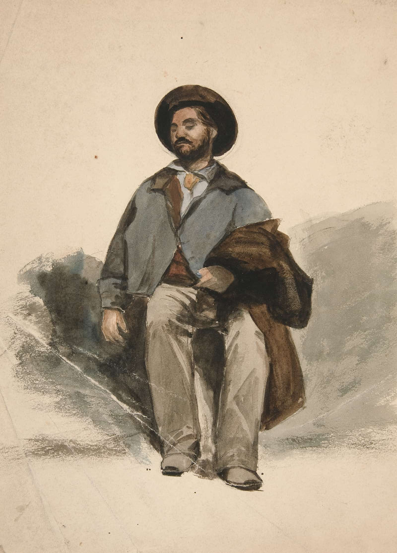 Study Of A Seated Man by Edwin Austin Abbey