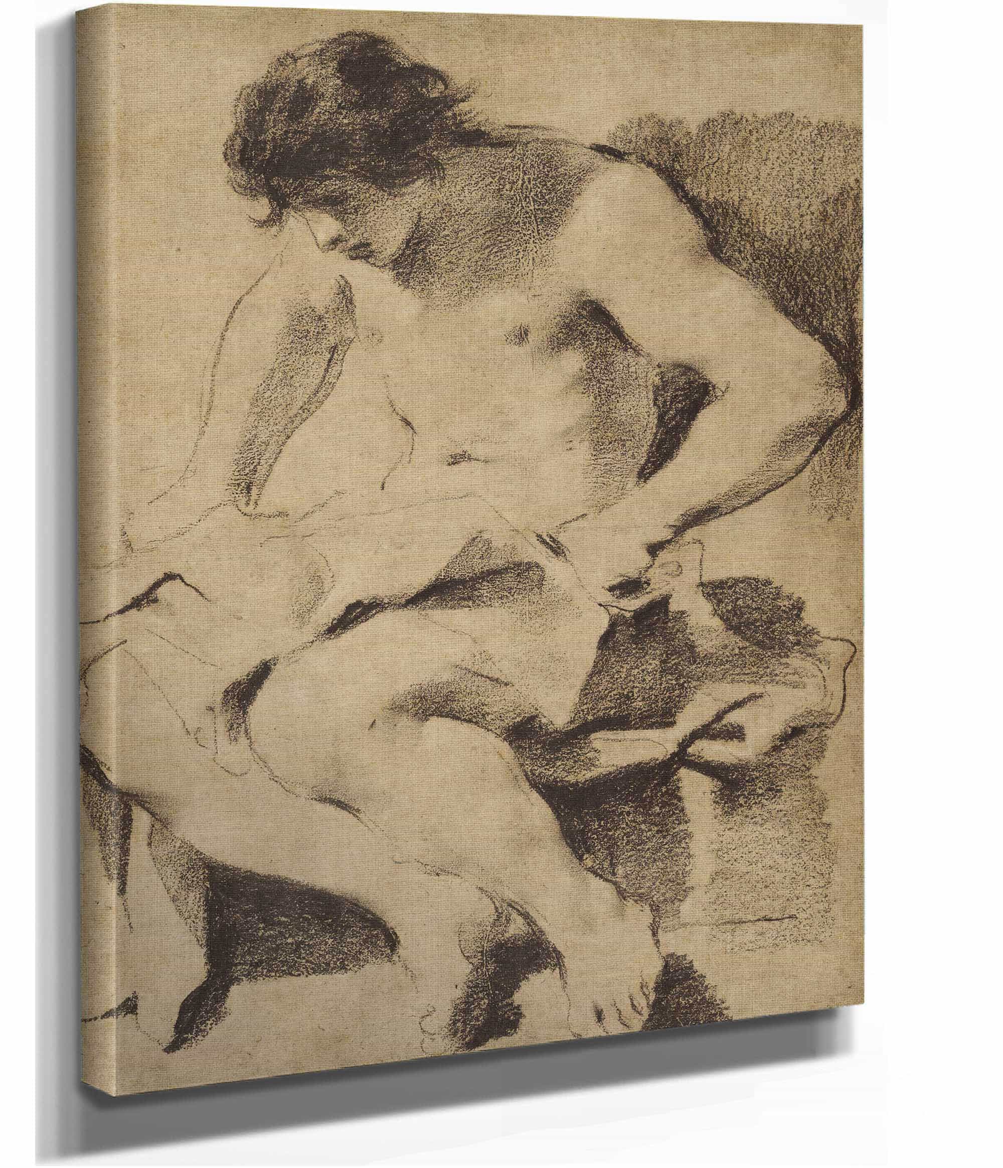 Study Of A Seated Young Man by Guercino