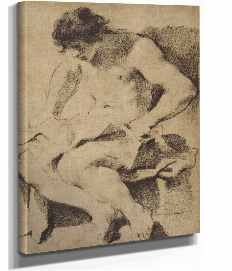 Study Of A Seated Young Man by Guercino