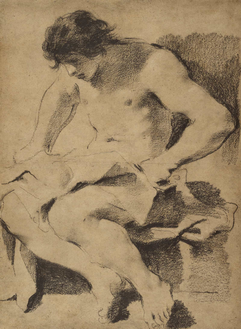 Study Of A Seated Young Man by Guercino