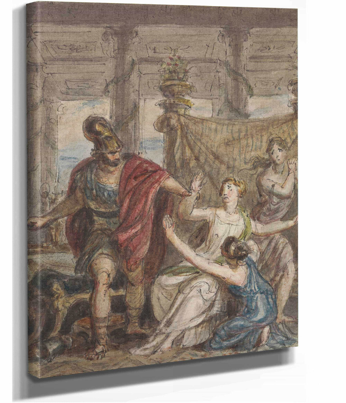 Study Of A Soldier Attacking A Woman by Robert Smirke