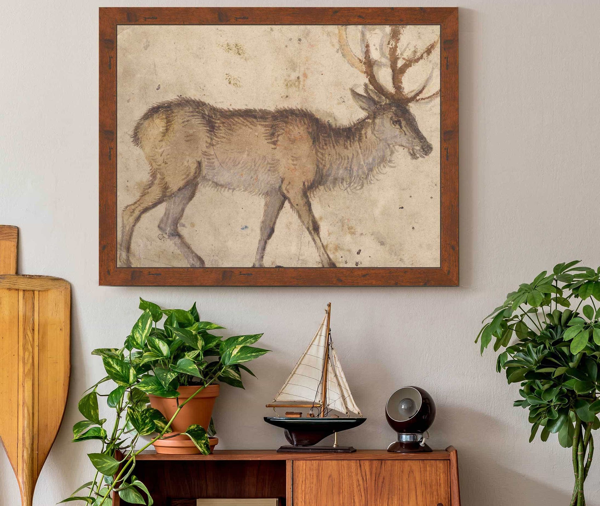 Study Of A Stag About  by Lucas Cranach The Elder