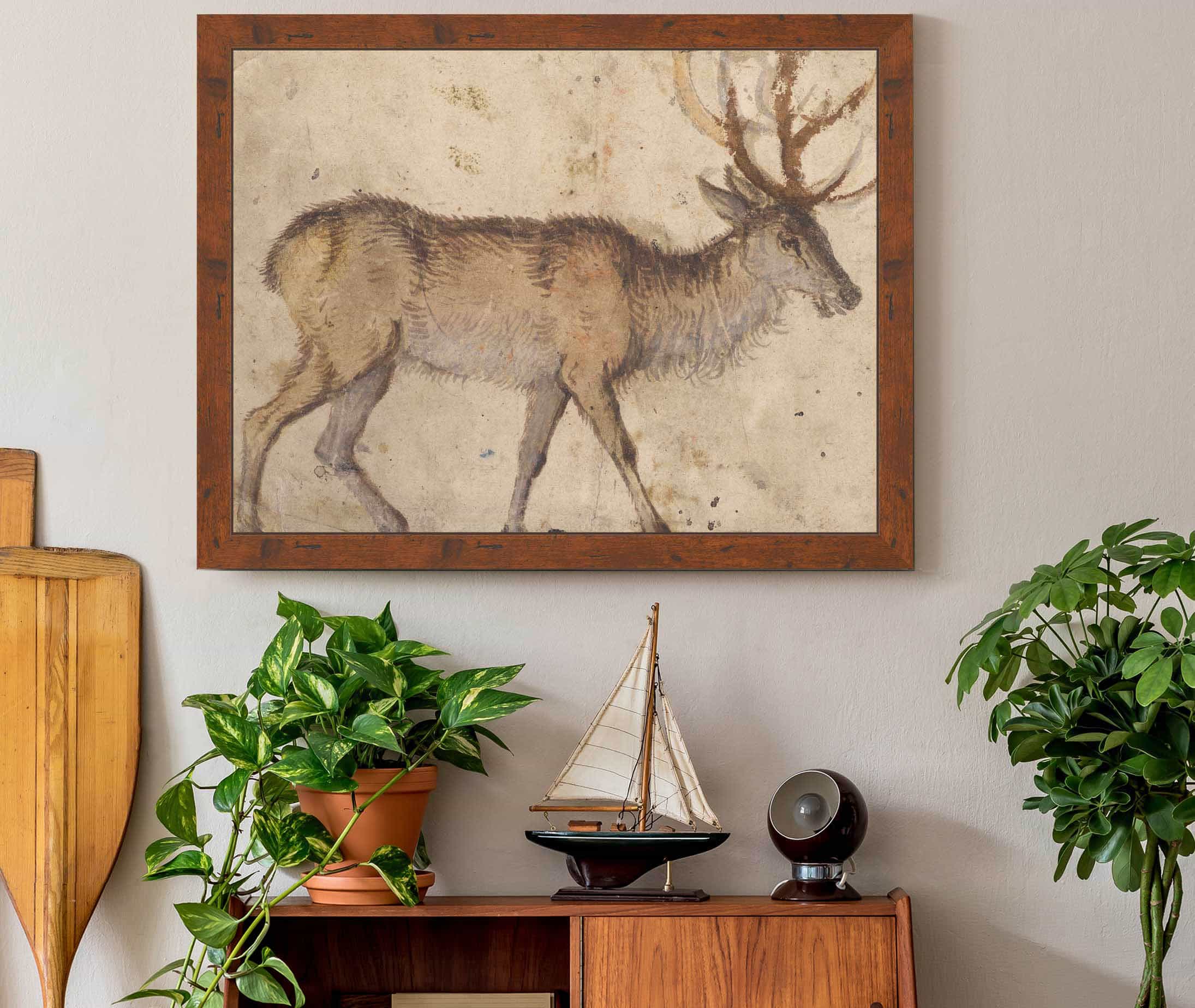 Study Of A Stag About  by Lucas Cranach The Elder