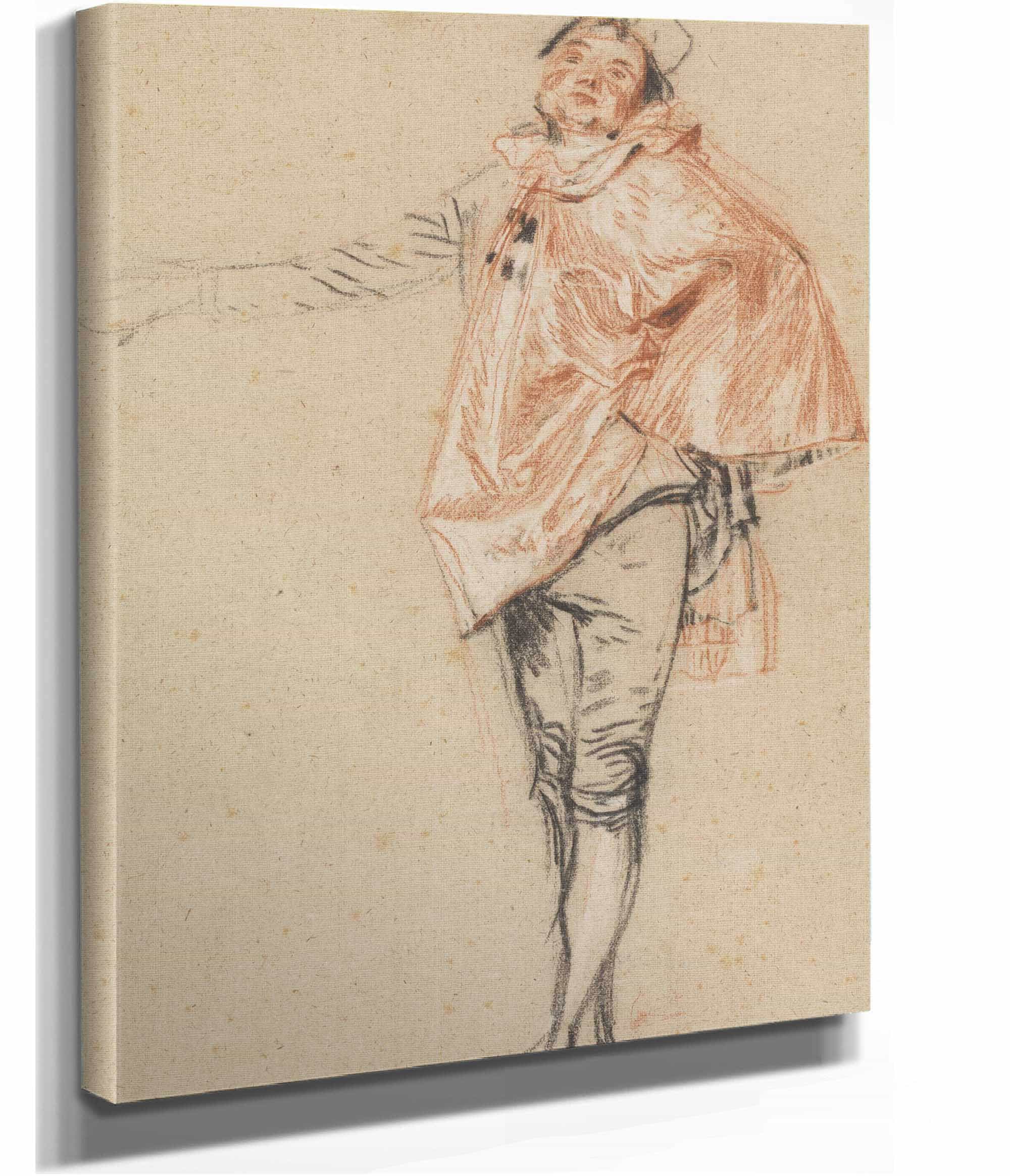 Study Of A Standing Dancer With An Outstretched Arm by Jean Antoine Watteau