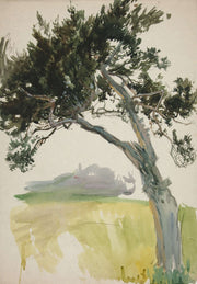 Study Of A Tree And Field by Edwin Austin Abbey