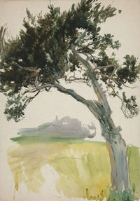 Study Of A Tree And Field by Edwin Austin Abbey