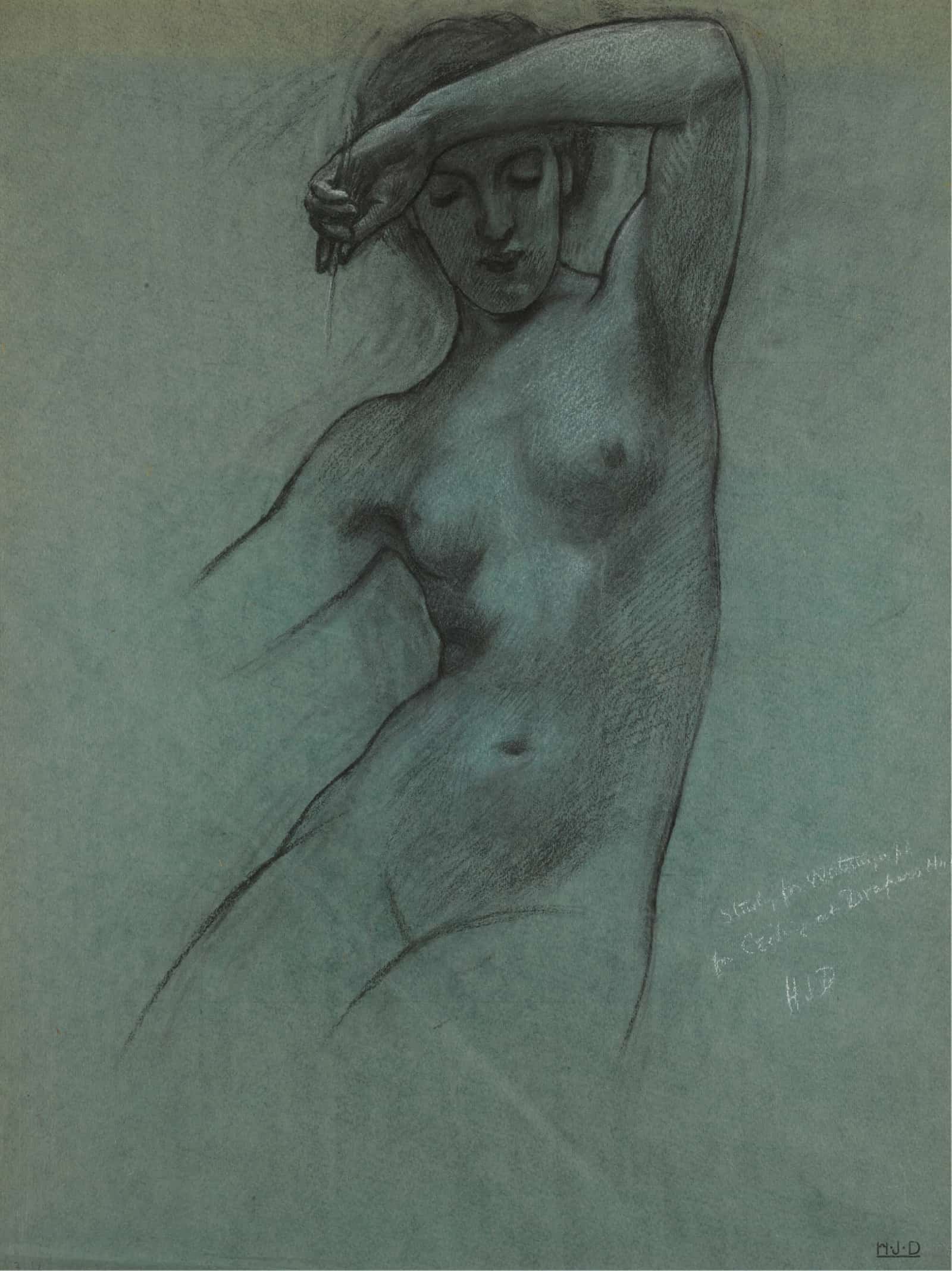 Study Of A Water Nymph For Prospero Summoning Nymphs And Deities by Herbert James Draper