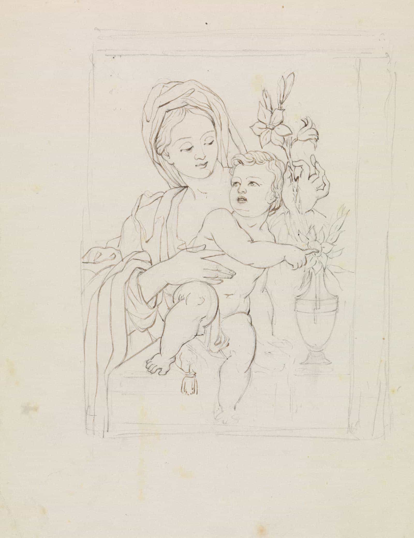 Study Of A Woman And Child by Robert Smirke