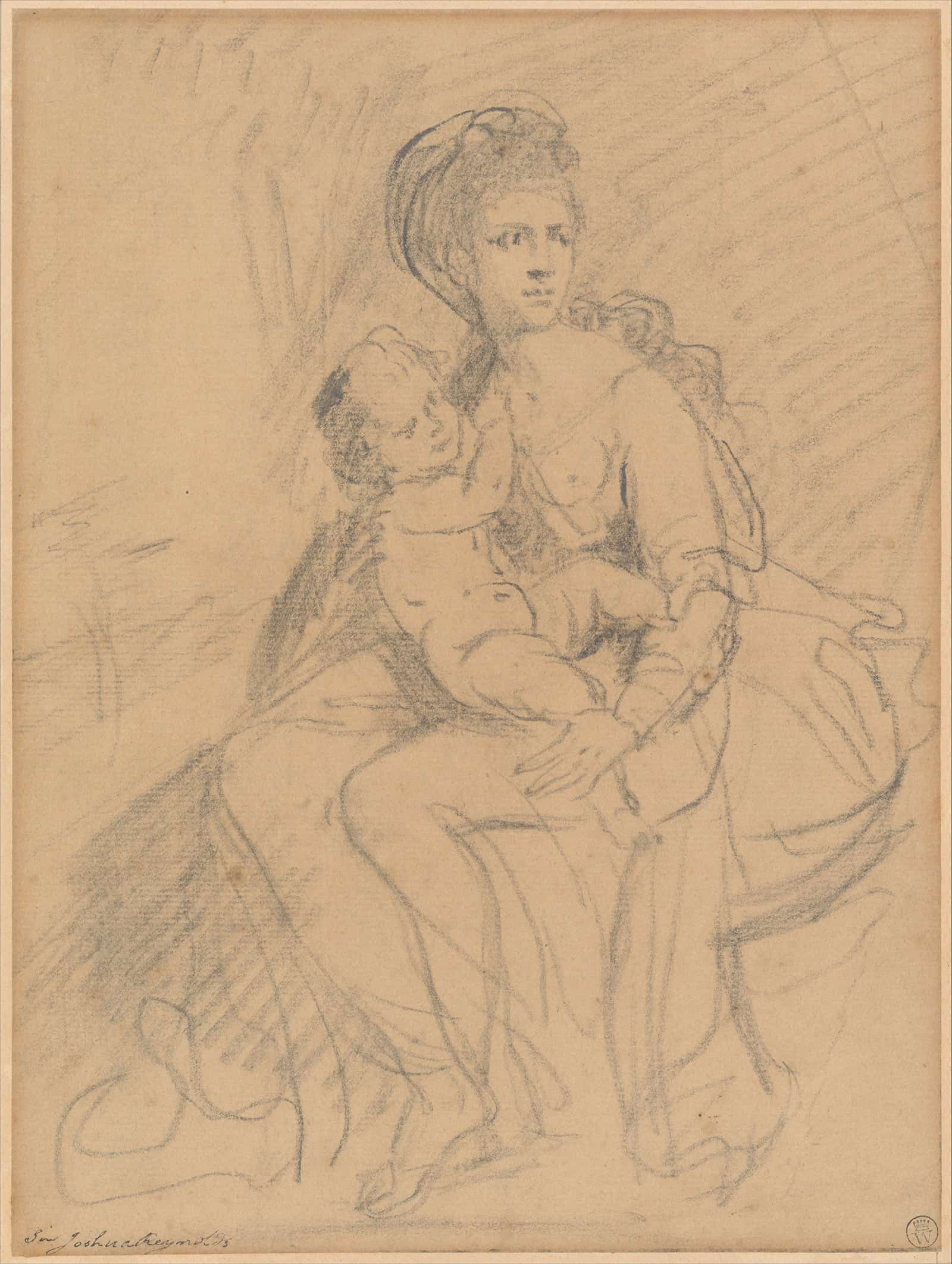Study Of A Woman And Child   by Sir Joshua Reynolds