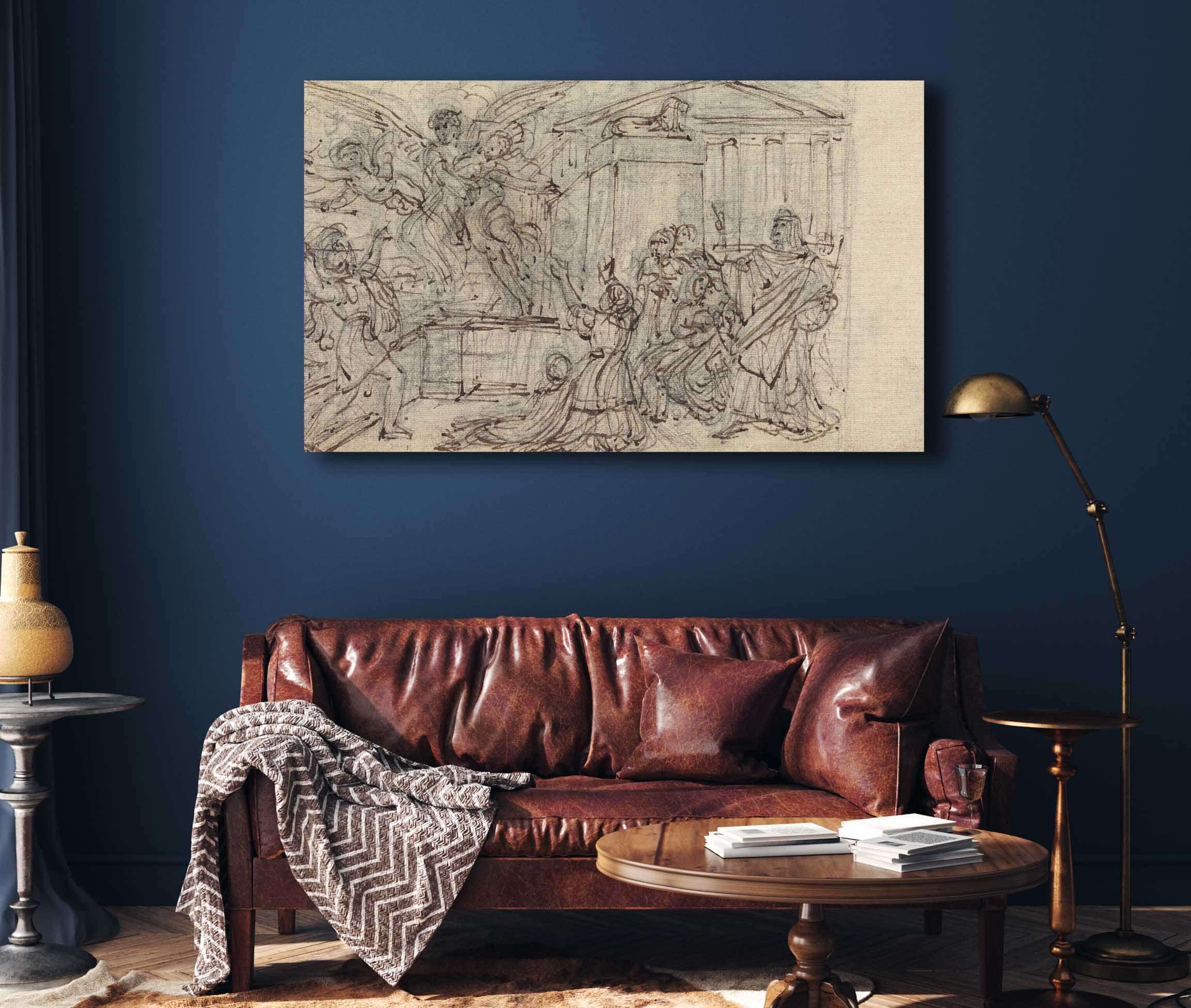 Study Of A Woman Being Taken Away By A Winged Being by Robert Smirke