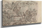 Study Of A Woman Being Taken Away By A Winged Being by Robert Smirke