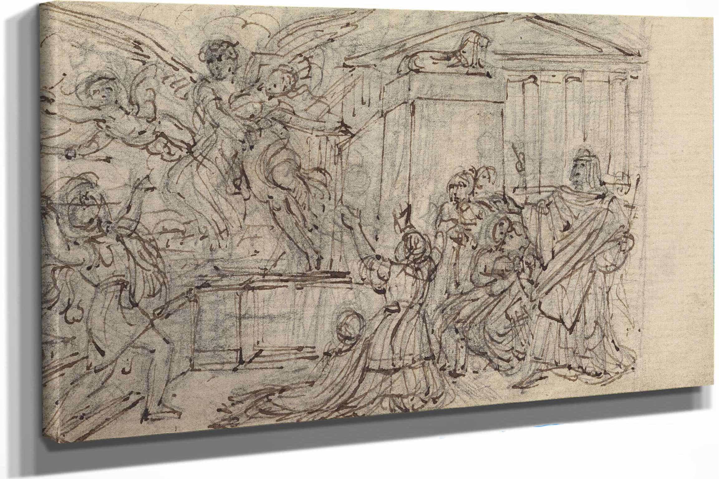 Study Of A Woman Being Taken Away By A Winged Being by Robert Smirke