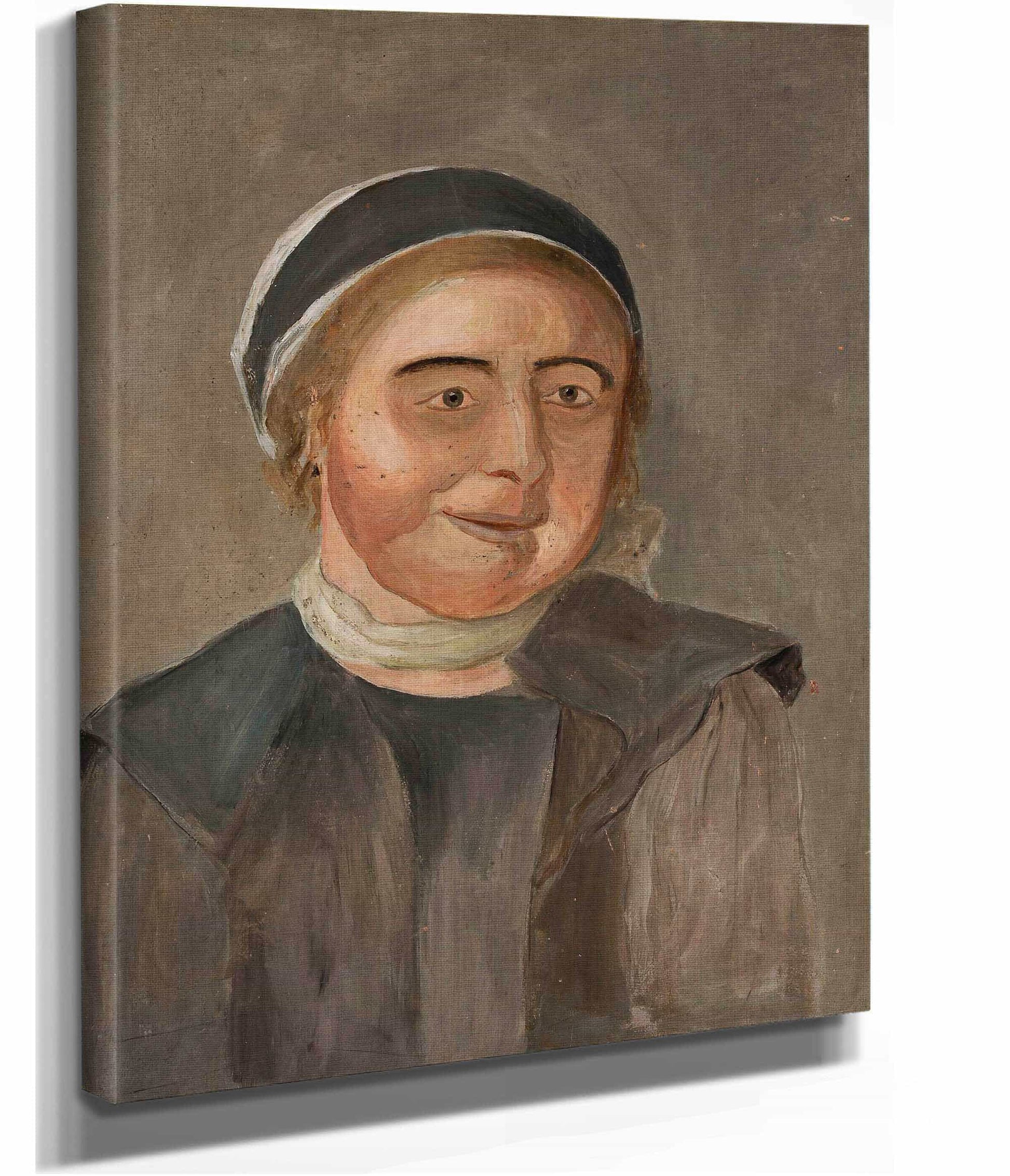 Study Of A Woman In A Black And White Cap by Tadeusz Makowski
