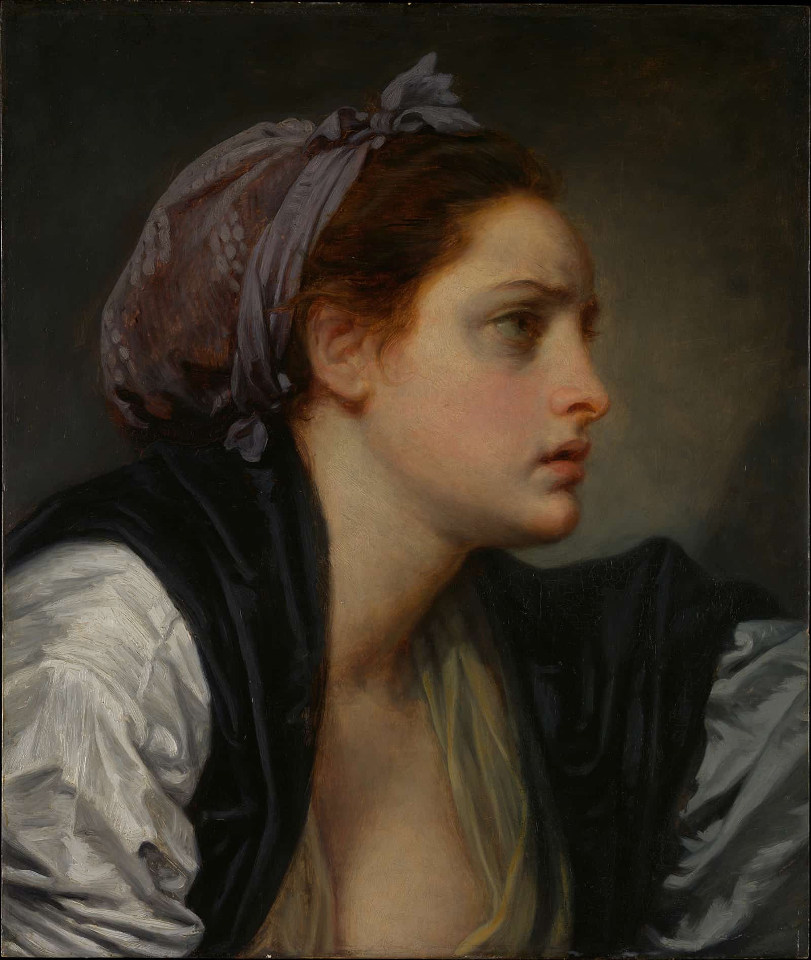 Study Of A Womans Head by Jean Baptiste Greuze