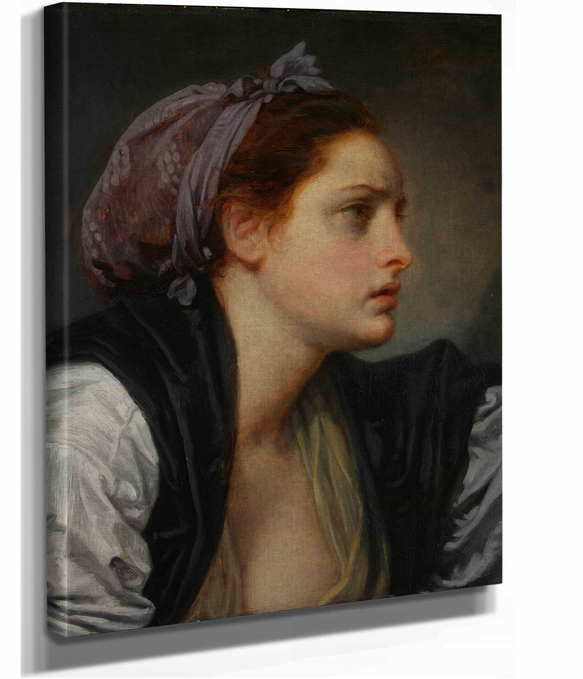 Study Of A Womans Head by Jean Baptiste Greuze