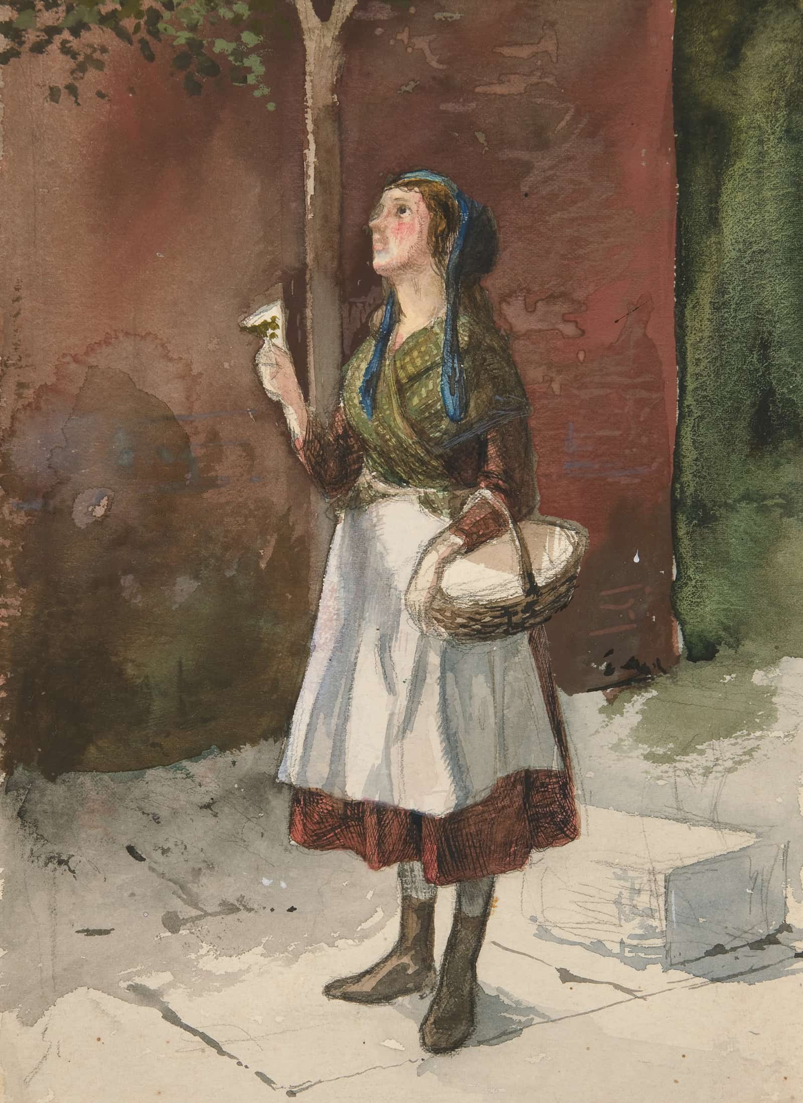Study Of A Young Girl In A Garden by Edwin Austin Abbey