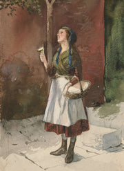 Study Of A Young Girl In A Garden by Edwin Austin Abbey