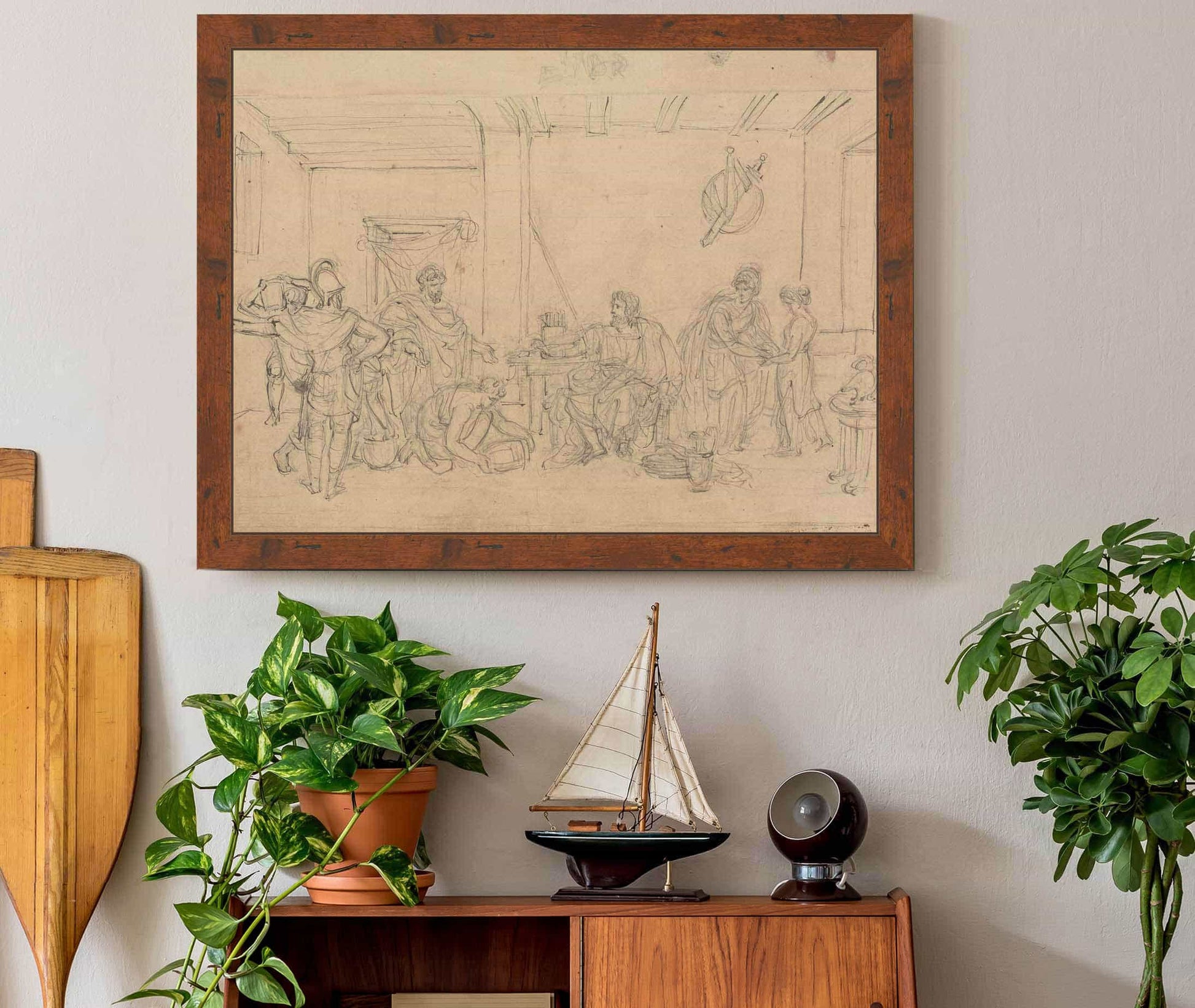 Study Of An Interior Scene With Roman Soldiers by Robert Smirke