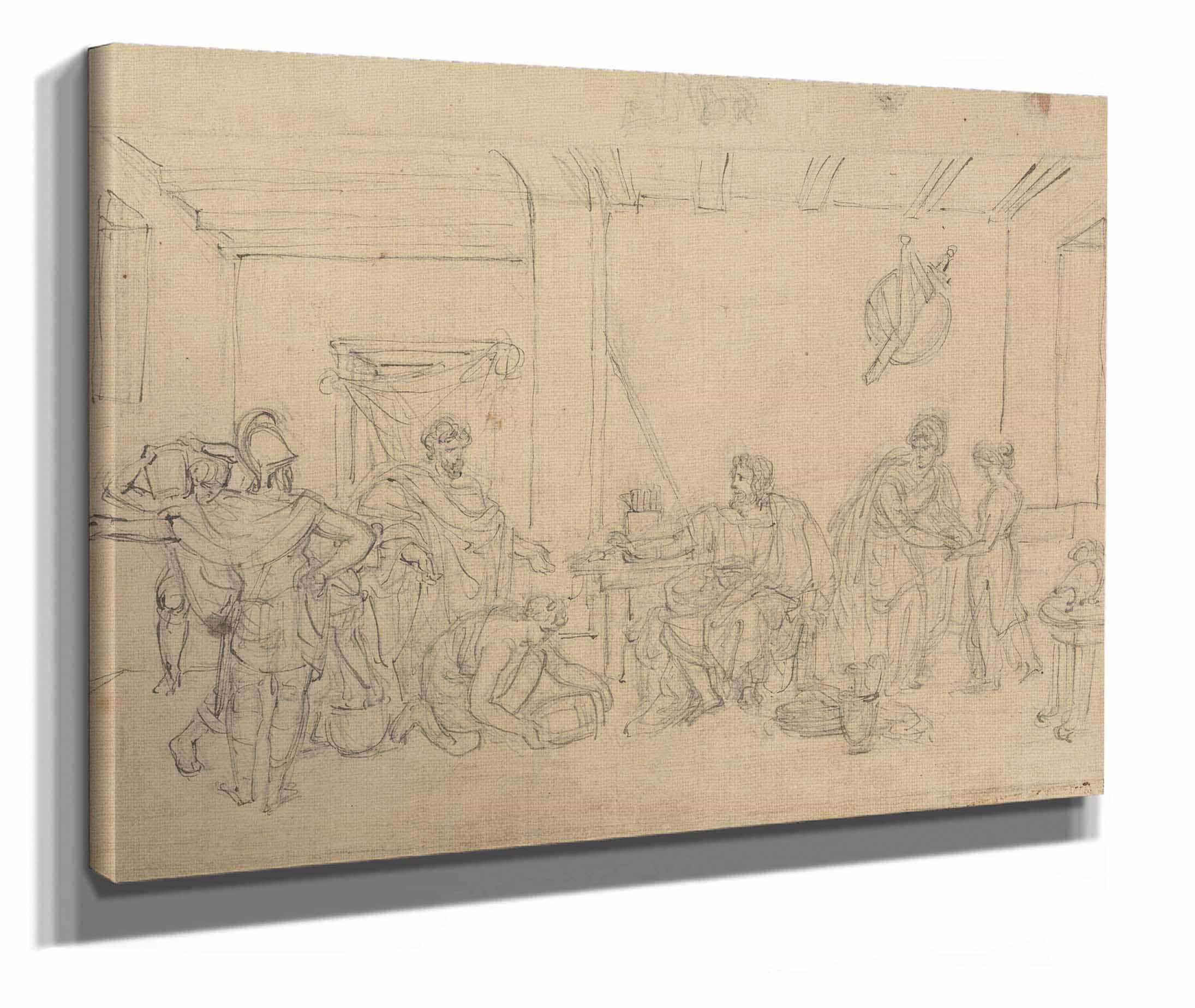Study Of An Interior Scene With Roman Soldiers by Robert Smirke