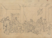 Study Of An Interior Scene With Roman Soldiers by Robert Smirke
