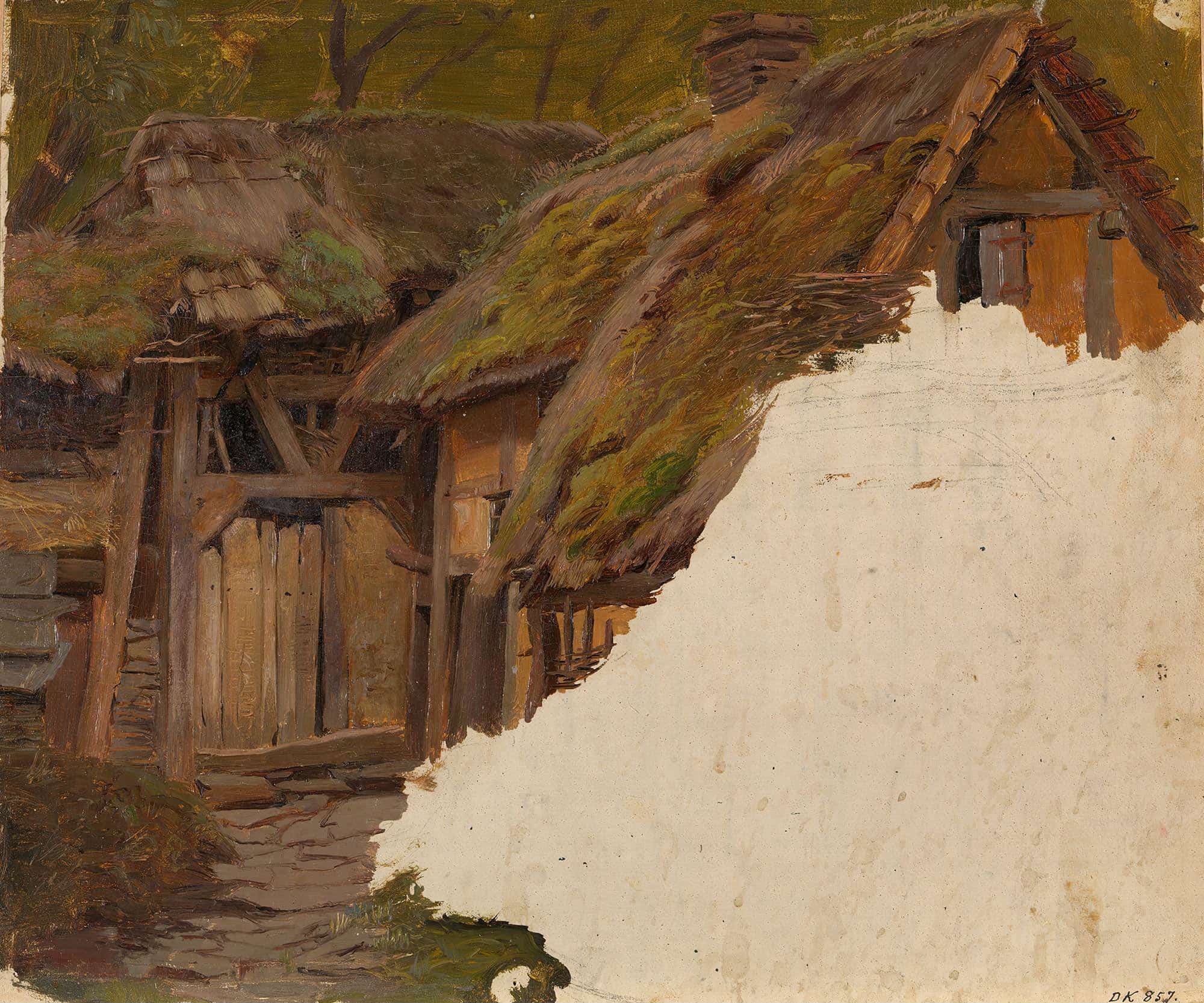 Study Of An Old Farm by Adolph Tidemand