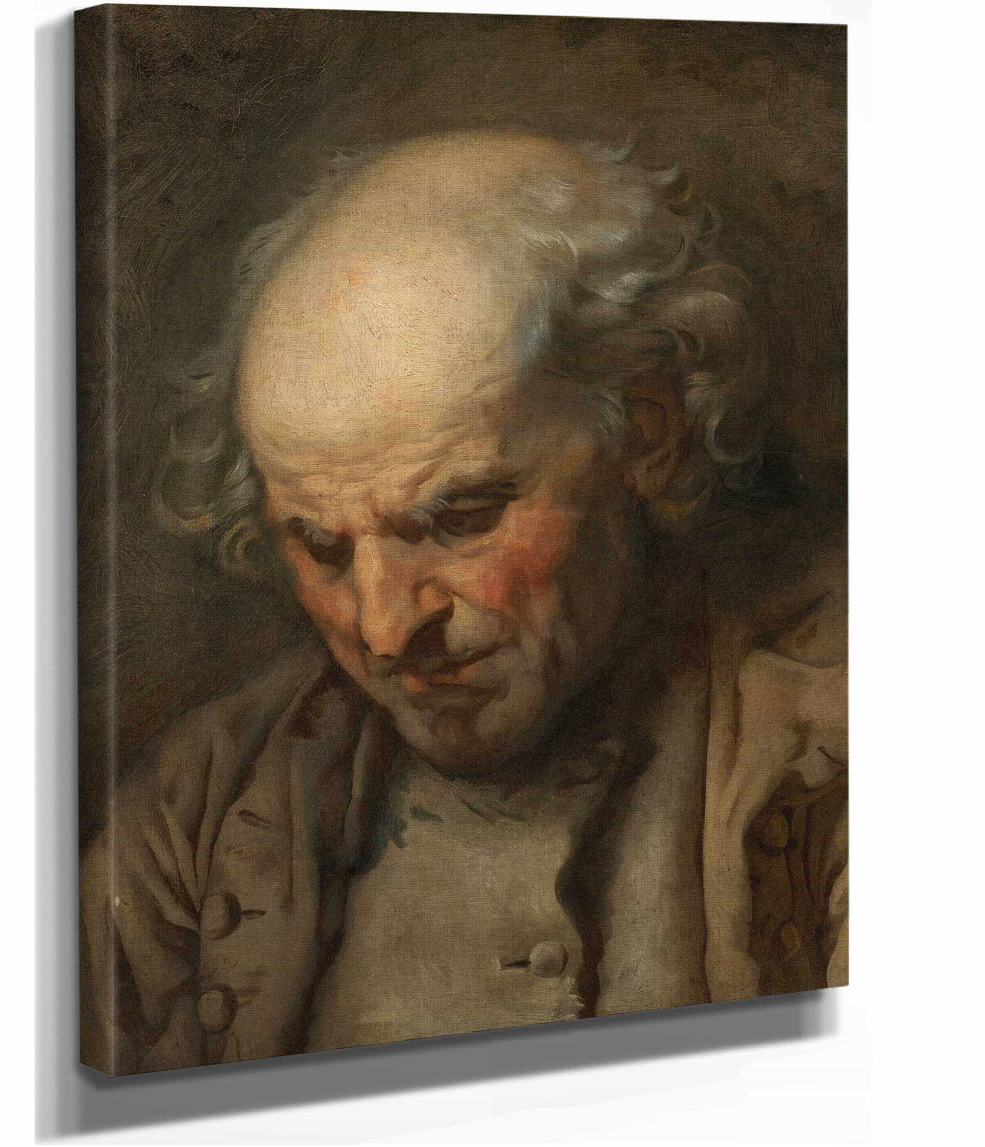 Study Of An Old Man Head And Shoulders by Jean Baptiste Greuze