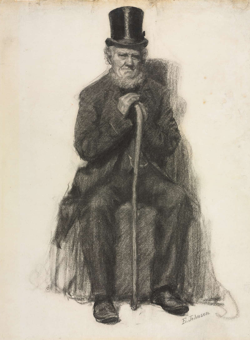 Study Of An Old Man Possibly A Study For Portrait Of Peter Folger by Eastman Johnson