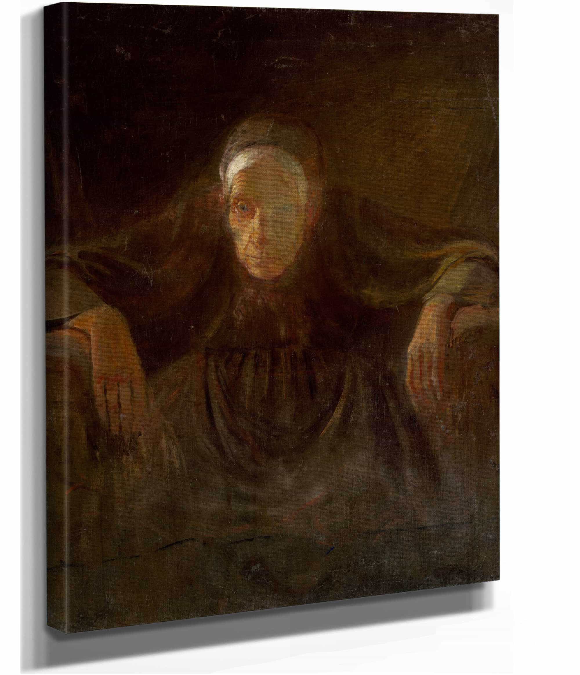 Study Of An Old Woman by Ladislav Mednyanszky